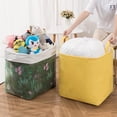 thumbnail image 4 of Laundry Basket, 100L Storage Bin, Collapsible Canvas Clothes Hamper, Closet Toy Organizer, 4 of 5