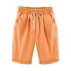 thumbnail image 1 of Bermudas Para Mujer Sólido Cinco Puntos Pantalones de Lino de Algodón de Gran Tamaño Pantalones Casuales Odeerbi  ODB167491, 1 of 6