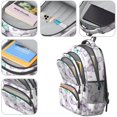 thumbnail image 4 of Butterfly and Purple Teal Pattern Backpack for School, Cute School Bag with Adjustable Shoulder Straps and Padded Back, 16.9"x12.6"x5.9", 4 of 4