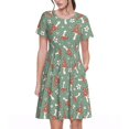 thumbnail image 1 of Vsdgher Rétro Hippie Champignon Groovy pour Femmes Été 2025 Robes Midi Maxi Décontractées Légères Manches Courtes Col Rond Robe de Plage, 1 of 6