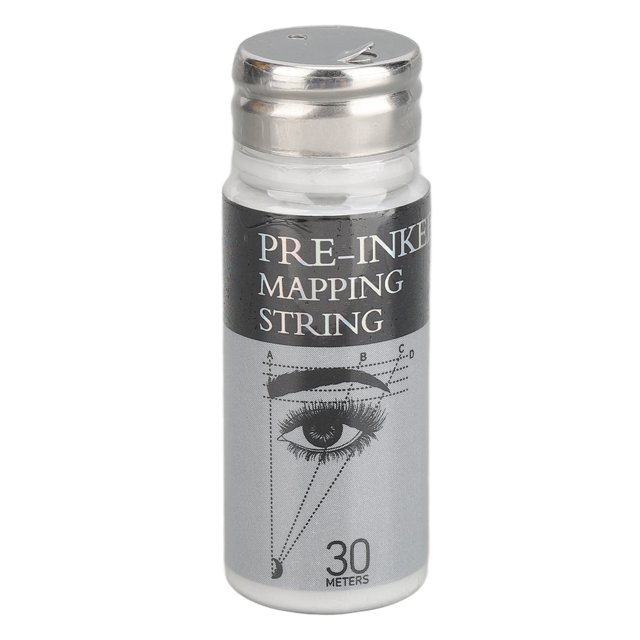 Hilo para mapeo de cejas pre-entintado Botella libre de alergias Línea de marcado de cejas para maquillaje semipermanente 98 pies 10 ml Tinta blanca