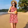 thumbnail image 3 of KLL Red Strawberry Pattern Womens Summer Dresses 2025,Loose Round Neck Sleeveless Sundresses Tank Dresses with Pockets, 3 of 7