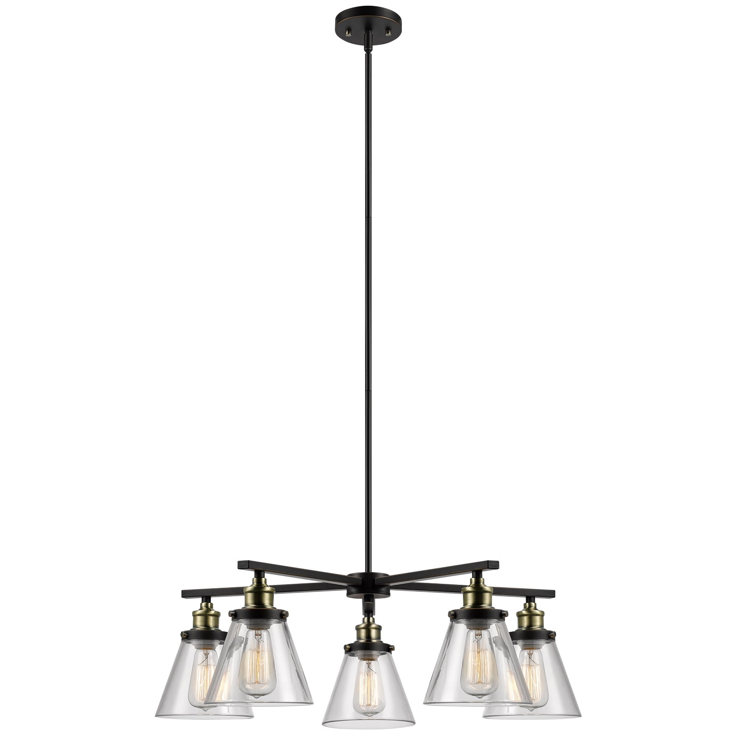 Globe Electric Jackson 5Light Chandelier, Oil Rubbed Bronze, Antique