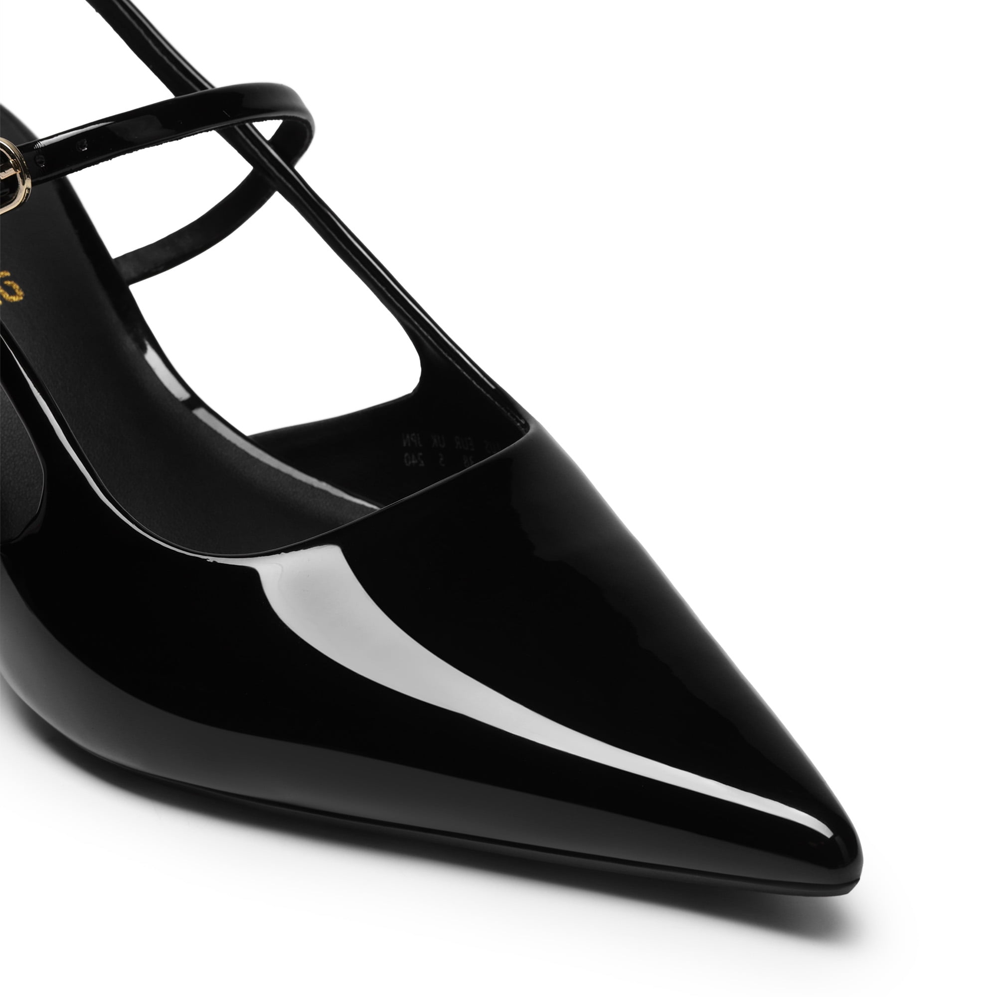 DREAM PAIRS Women's Mary Jane Slingback Kitten Heels 2.36" Kitten Heel, Closed Pointed Toe, Mary Jane Slingbacks, 4mm High-resilience Insole