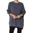 thumbnail image 1 of TheMogan Women's PLUS Loose Chest Pocket Long Sleeve Blushed Knit Pullover Sweater, 1 of 7