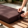 thumbnail image 3 of Outdoor Bench Cushion Waterproof Fade Resistant Patio Furniture Cushion, Non- Rectangle Bench Pad with Ties for Garden Swing Porch Sofa Settee, Colorfast Outdoor Seat, 3 of 6