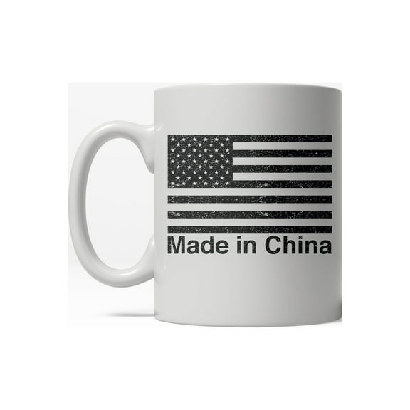 Made In China Funny American Flag USA Pride Ceramic Coffee Drinking Mug - 11oz