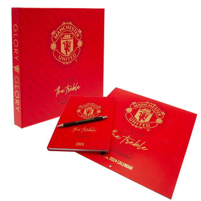 Manchester United FC - Caja Regalo 2024 Diseño con Música 25 Aniversario (Rojo, Amarillo, Negro)