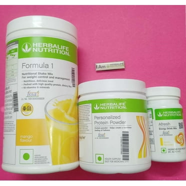 Herblife Nutrition Shake Mix Mango With Protein Powder 200g And Afresh Energy- Lemon 50g