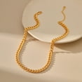 Brass Plated 18K True Gold SideBody Flat Chain Cold Style Necklace Men