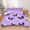 thumbnail image 6 of Purple Butterfly Floral Comforter Sets Twin Size All Season Bed Set Flower Bedding Sets Colorful Butterfly Bedding Quilt for Kids Teen Girls 1 Comforter+ 1 Pillowcase, 6 of 14