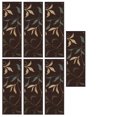 thumbnail image 6 of Ottomanson Non-Slip Rubberback Floral Leaves 8.5" x 26" Indoor Stair Treads, 7 Pack, Brown, 6 of 12