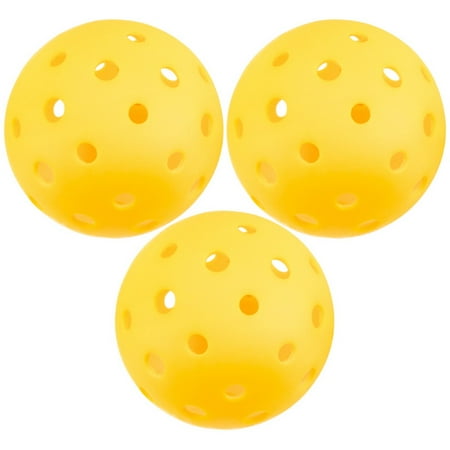 Crown Sporting Goods Set of 3 Pickleballs, Standard Size (40 Hole Pattern), Outdoor Polymer