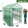 thumbnail image 2 of Towallmark Portable Greenhouse, 56"x83"x75" Walk-in Small Greenhouse with Steel Frame & PE Cover, Heavy Duty Plant House for Garden, Instant Assembly Greenhouse Kit with Zippered Door (Green), 2 of 6