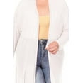 thumbnail image 5 of Women's Plus Size Solid Open Front Long Sleeve Chiffon Mesh Loose Cover Up Long Cardigan, 5 of 6