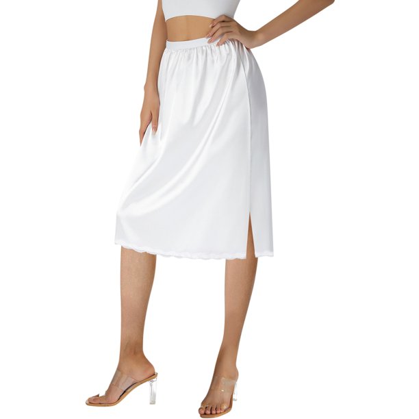 Youweixiong Women Half Slip for Under Dresses Elastic Waist Lace Trim