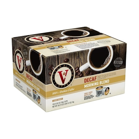 Victor Allen's Coffee K Cups, Decaf Morning Blend Single Serve Light Roast Coffee, 100