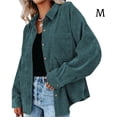 thumbnail image 1 of Sonducket Camisa de mujer Casual Botón Top Blusa de pana Blusa Abrigo de otoño Prendas para la parte del cuerpo Verde M, 1 of 6