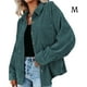 thumbnail image 1 of Sonducket Camisa de mujer Casual Botón Top Blusa de pana Blusa Abrigo de otoño Prendas para la parte del cuerpo Verde M, 1 of 6
