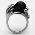 thumbnail image 4 of Two-Tone IP Black Stainless Steel Ring with Epoxy in Jet for Women Jet Stone Color Style TK1206 Size 13, 4 of 6