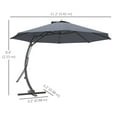thumbnail image 3 of Outsunny Parasol de Patio Déporté en Aluminium de 11 Pi avec Rotation à 360° UPF50+, 3 of 10