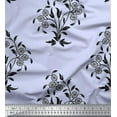 thumbnail image 1 of Soimoi Rayon Crepe Fabric Leaves & Floral Block Decor Fabric Printed Yard 46 Inch Wide, 1 of 3