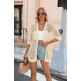 thumbnail image 5 of Zeagoo Plus Size Crochet Cardigan Short Sleeve Open Front Lightweight Summer Boho Kimono Cardigans, 5 of 10