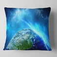 thumbnail image 2 of Designart Planet Earth in Universe - Contemporary Throw Pillow - 18x18, 2 of 5