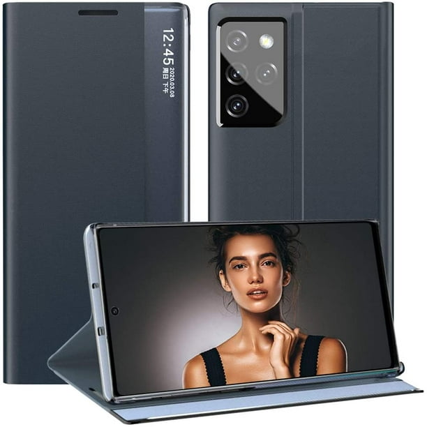 Cases For Samsung Galaxy S21 Ultra 5g Case Leather Shock Absorbing Protective Case Flip Pu Pc Back Cover With Stand S View Skock Proof Folio Cover For Samsung Galaxy S21 Ultra 5g Phone