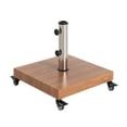 thumbnail image 3 of Christopher Knight Home Square Umbrella Base with Wheels, Stainless Steel Pole, Natural, 3 of 9