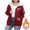 (Fashion 82)Red, variant on Aimik Plus Size Sweatshirt for Women Full Zip Fleece Hooded Sherpa Lined Winter Thermal Sweatshirt with Slit Pockets