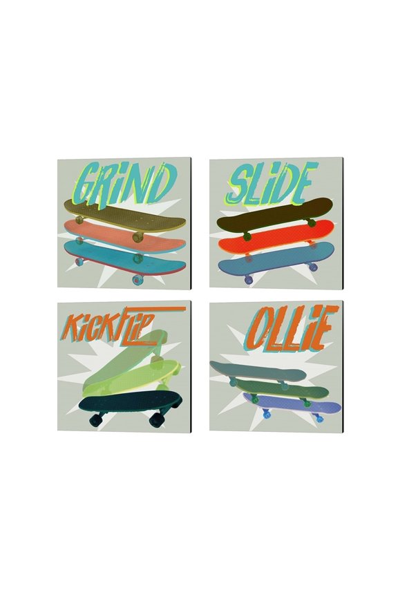 Jarman Fagalde 'SK8R' Canvas Art (Set of 4)