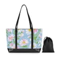 thumbnail image 7 of FORMRS Canvas Laptop Tote Bag for Women with 15.6" Computer Compartments Shoulder Handbag, Blue Floral, 7 of 7