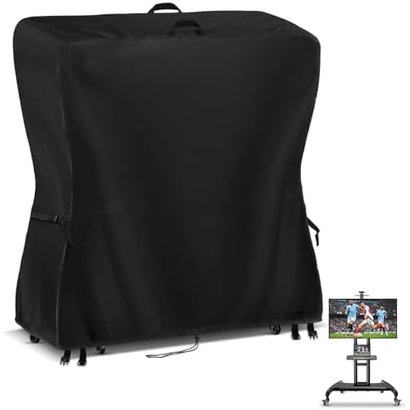 Outdoor TV Cover 32 Inch Weatherproof, Waterproof Outdoor TV Stand Covers for Rolling Mobile TV Stand Cart, Heavy Duty TV Screen Protector Covers for Outside- 32”L x 14”W x 55”H(Cover Only)