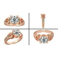 thumbnail image 4 of Asscher Cut Engagement Ring, Pure Brilliance Cubic Zirconia, Vintage Look-10K Rose Gold-Size 12, 4 of 7