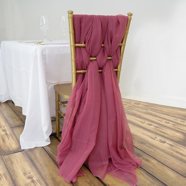 10 Purple Premium Chiffon Wide CHAIR SASHES Wedding Party Reception Decorations 