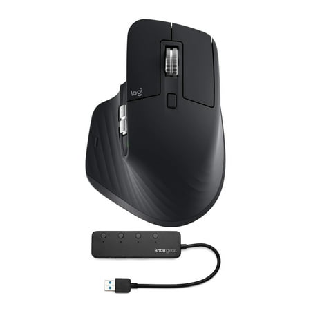 Logitech MX Master 3S Mouse (Black) and Knox Gear 4-Port USB 3.0 Hub