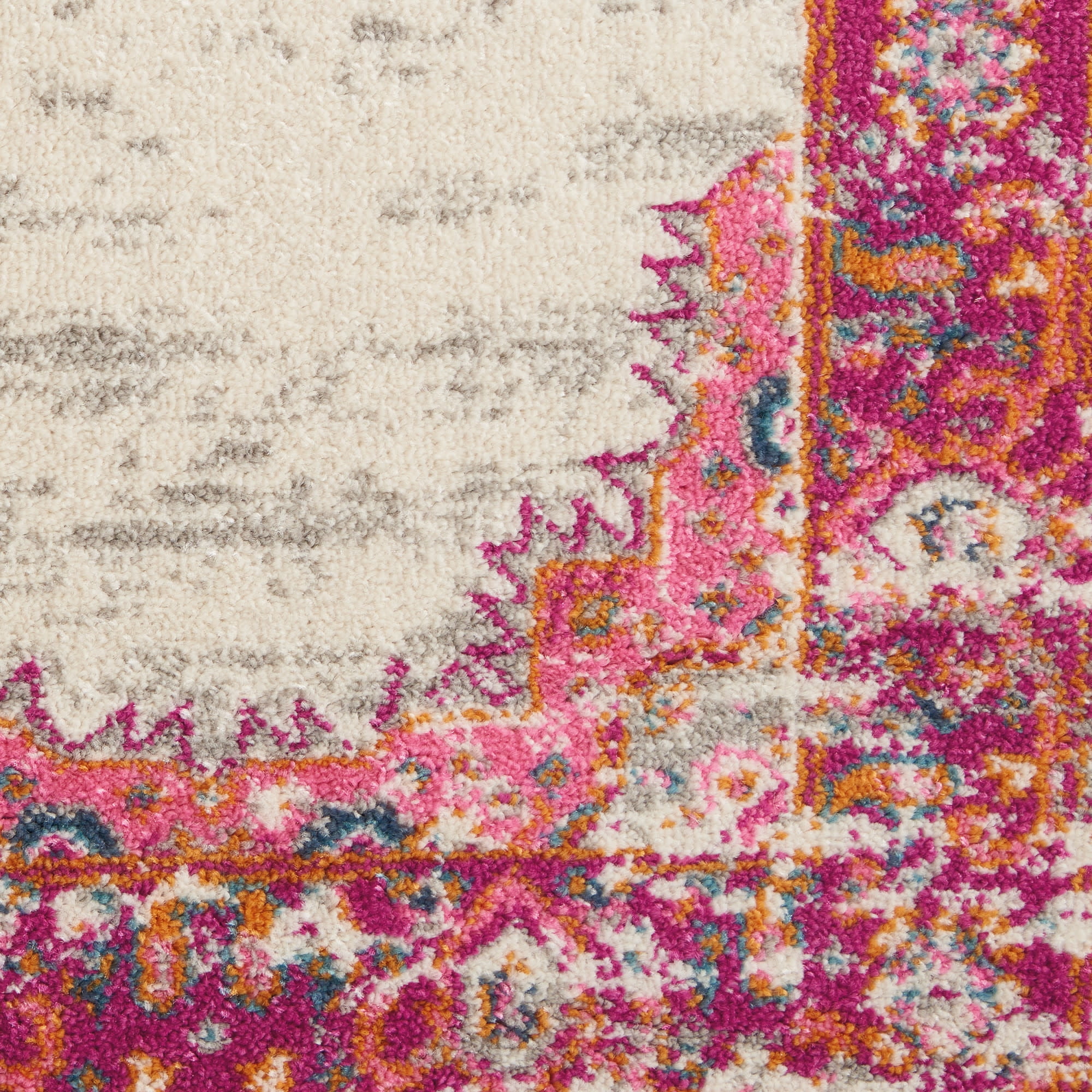 Nourison Passion Bohemian Ivory/Fuchsia 12' x 18' Area Rug, (12x18)