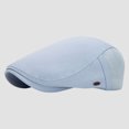 thumbnail image 2 of Comfortable Men's Cotton Newsboy Cap Flat Hat Classic Herringbone Pattern Adjustable Fit for Golf Cabbie Driving Daily Wear (Sky Blue), 2 of 4