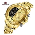 thumbnail image 1 of Reloj Luminoso Impermeable Naviforce De Lujo Para Hombre Color Del Fondo Dorado, 1 of 5
