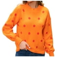 thumbnail image 2 of Lilgiuy Women's Comfortable Printing Long Sleeve Round Neck Sweater Top for Beach Hawaiian, 2 of 5