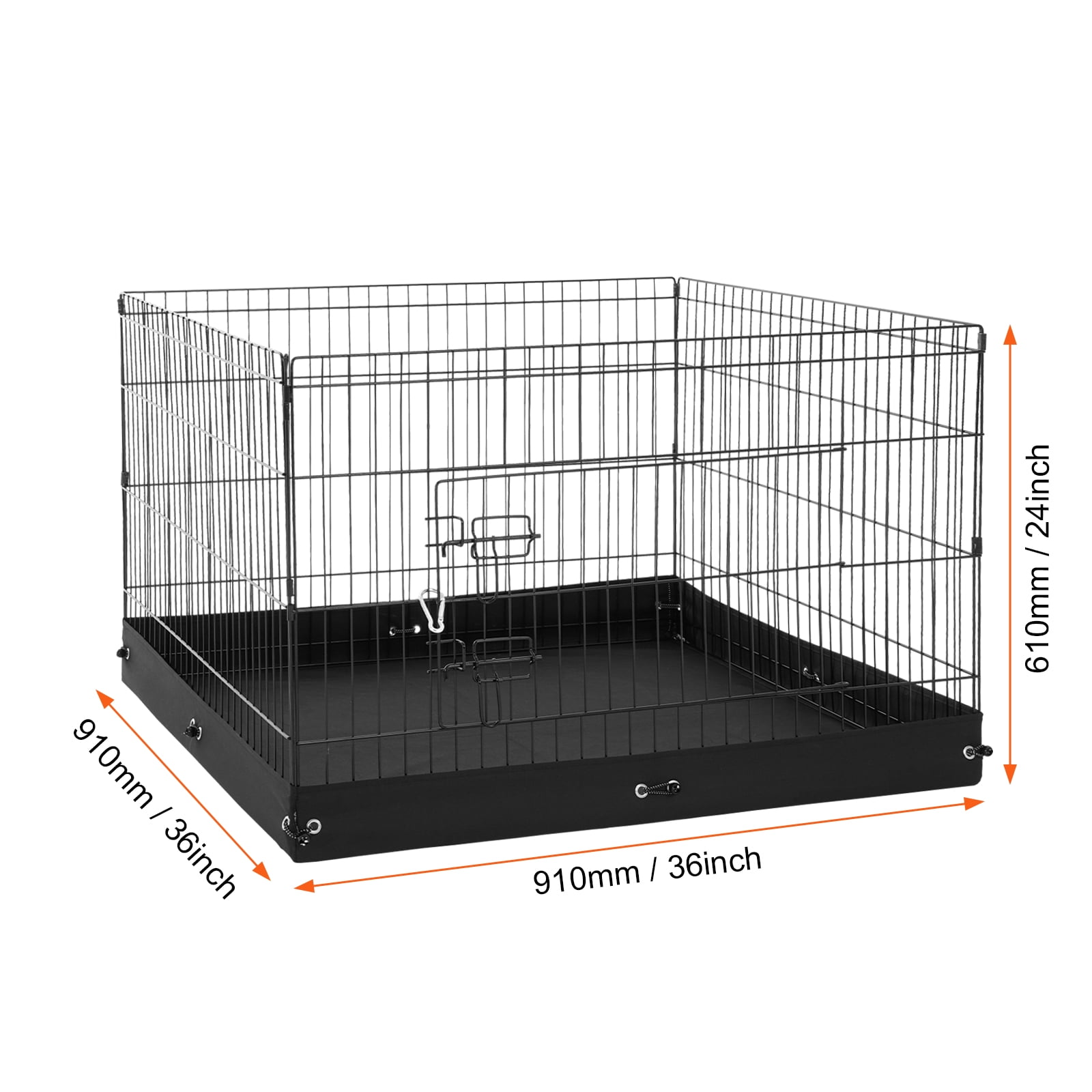 VEVOR Dog Playpen, 4 Pcs 24 x 36 in Panels Foldable Metal Pet Exercise Pen, Dog Fence Indoor and Outdoor Pen with Door and 600D Oxford Fabric Bottom Pad, for Dogs, Cats and Other Small Animals