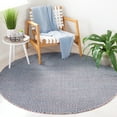 thumbnail image 2 of SAFAVIEH Montauk Annie Geometric Cotton Area Rug, Blue/Black, 6' x 6' Round, 2 of 8