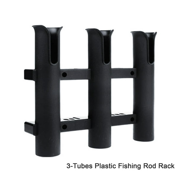 Fishing Rod Rack Rod Holders 3-Tube Rod Racks Rail Mount Clamp Bracket Lure  Pliers Storage Socket 