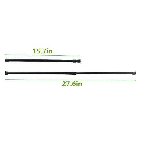 Varillas de tensión de 6 paquetes, barras de acero de primavera ajustables barras de tensión de la varilla de ducha de la varilla de ducha extensible 15.7-28 pulgadas (negro) qinsou Ver descripción