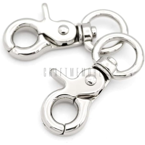 Swivel Trigger Snap Hooks Quality Metal Clips Lobster Clasp 1-7/8" Long 4 Pack SC07 (Silver)