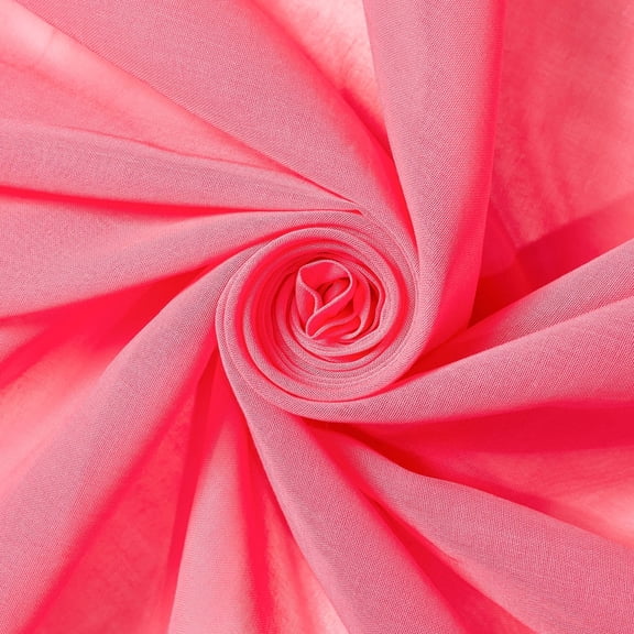 Voile Fabric Lightweight Sheer 2-Ply 58 Inch 70 GSM Plain Woven Sewing & Decor Cotton By The Yard - Coral (5 Yards)