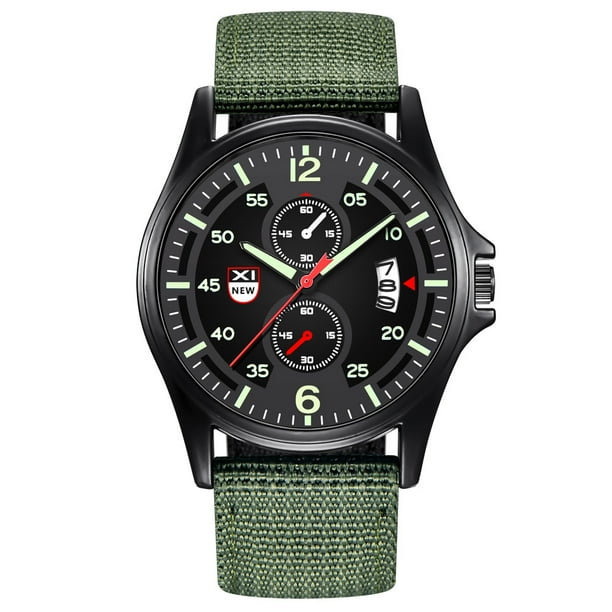 Reloj de cuarzo para hombre, relojes para hombre, relojes militares de nailon con fecha, relojes de pulsera analógicos de cuarzo para hombre, reloj para hombre