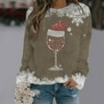 thumbnail image 2 of HNMKIU Chandail Décontracté de Noël pour Femmes à Col Rond et Manches Longues avec Imprimé en Velours Double Face Z9101-Khaki,P, 2 of 4