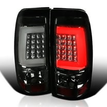 Spec-D Tuning Smoke LED Bar Tail Lights Compatible with 1999-2002 Chevy Silverado GMC Sierra 1500/2500/3500 Models, Left   Right Pair Assembly